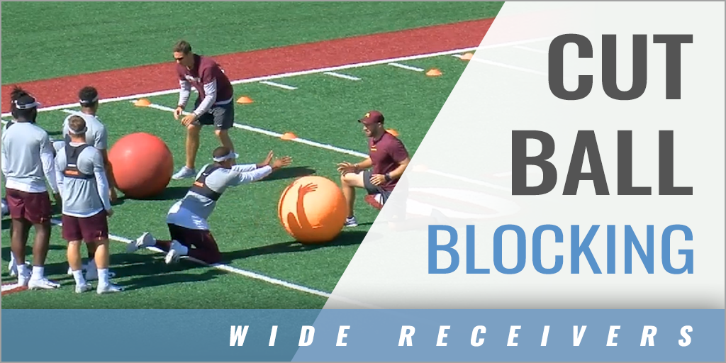 Wide Receivers Cut Ball Blocking Drill with Matt Simon Univ. of