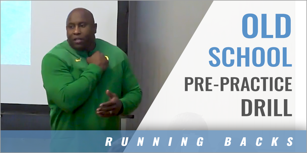 Old School RBs Warmup Drill with Carlos Locklyn - University of Oregon