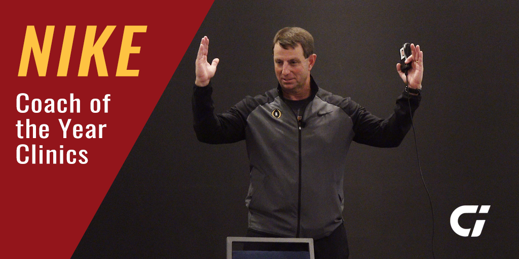 Wide Receiver Play with Dabo Swinney – Clemson Univ. – Coaches Insider