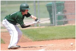 Baseball Player in Bunting Stance