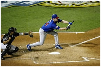 Baseball Player Seconds Before Bunting