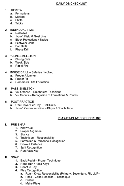 Drill Checklist
