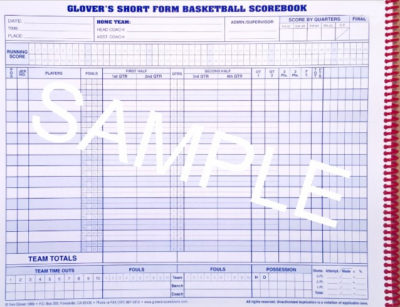Glover's Basketball Scorebook - 35 Games - Image 3