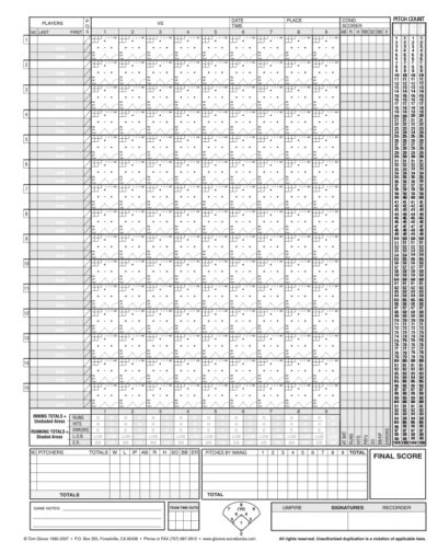 Glover's Baseball Scorebook (24 games) - Image 2